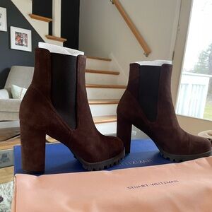 Stuart weitzman dark brown suede boots